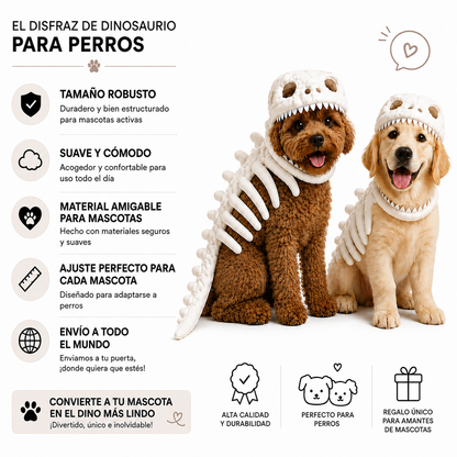 PupRex™ Disfraz de Dinosaurio para Perros